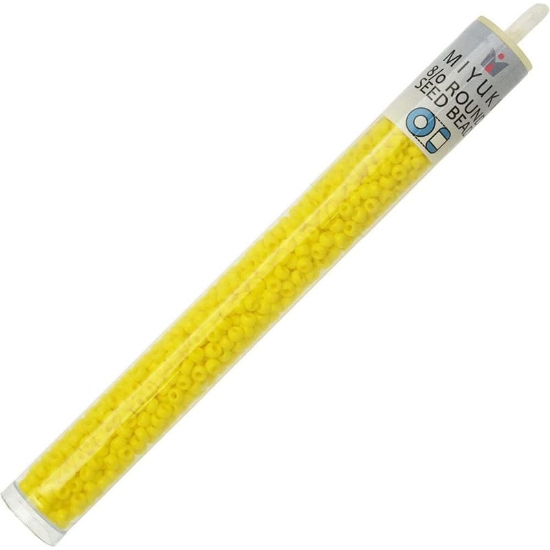 Miyuki Seed Beads 8/0 Opaque Yellow 22gram Tube of Beads - Image 3